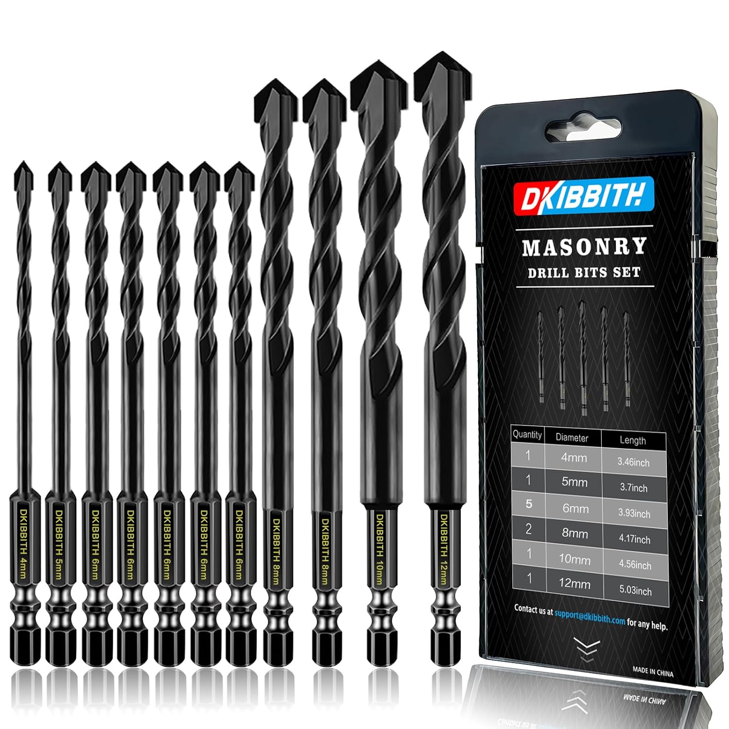Detalle de 11 Pcs Masonry Drill Bits Carbide Concrete Drill Bit Set for Stone, Tile, Brick & More – 6mm Hex Shank with Case