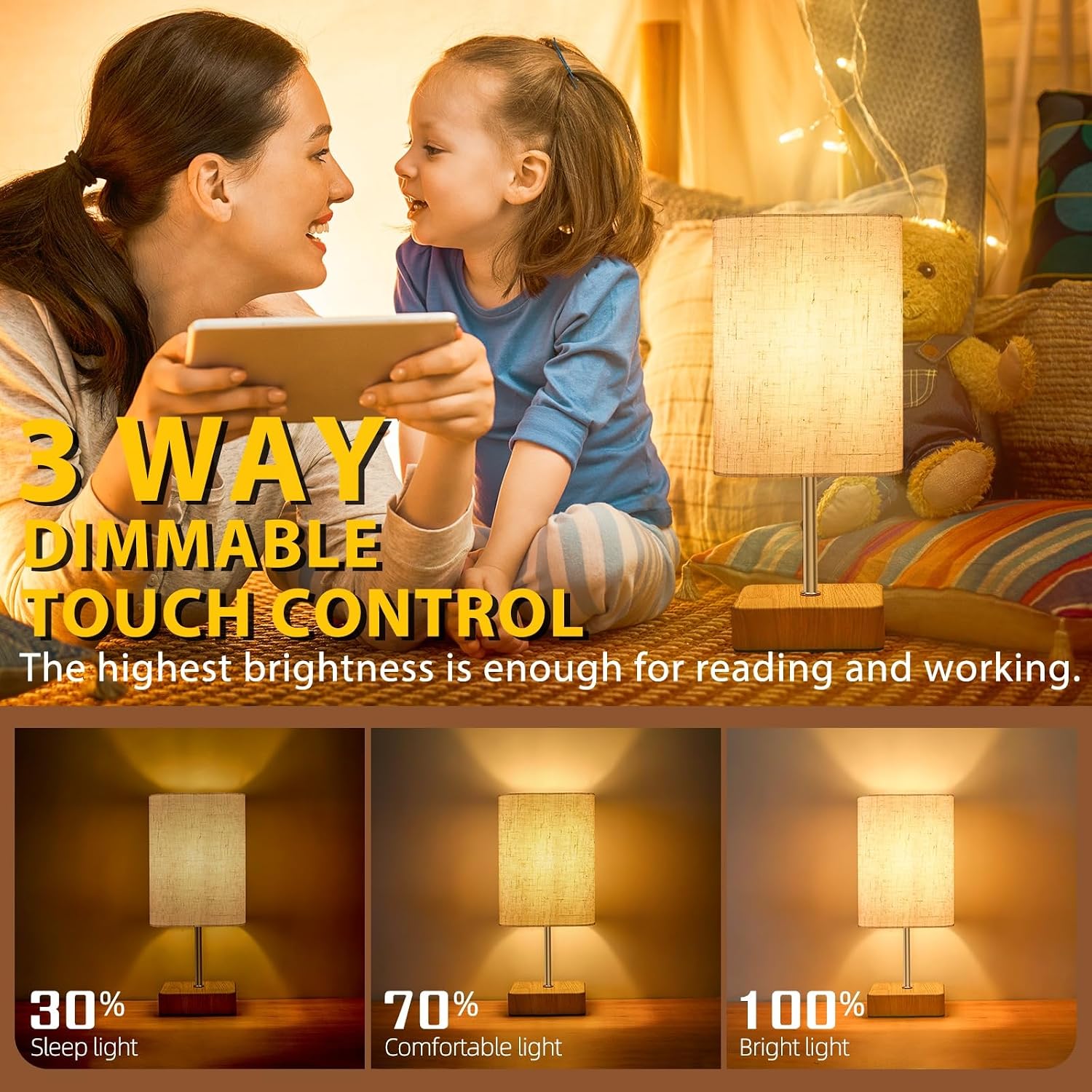 Detalle 2 de Jayencer Touch Control Table Lamp, Dimmable