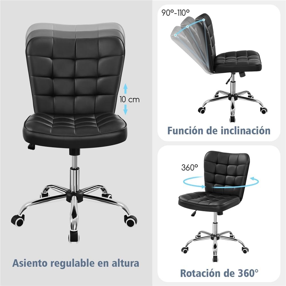 Thumbnail 4 de Yaheetech Silla de Oficina sin Reposabrazos