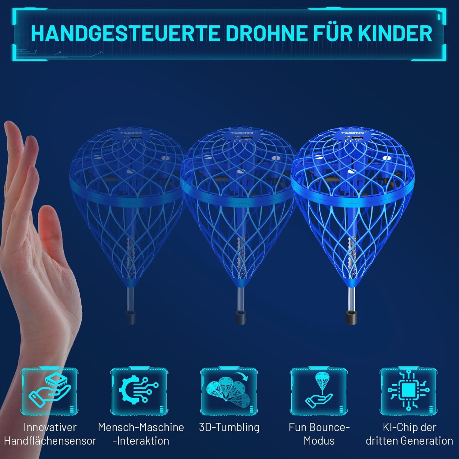 Detalle 2 de Fliegender Ball Mini Drohne für Kinder