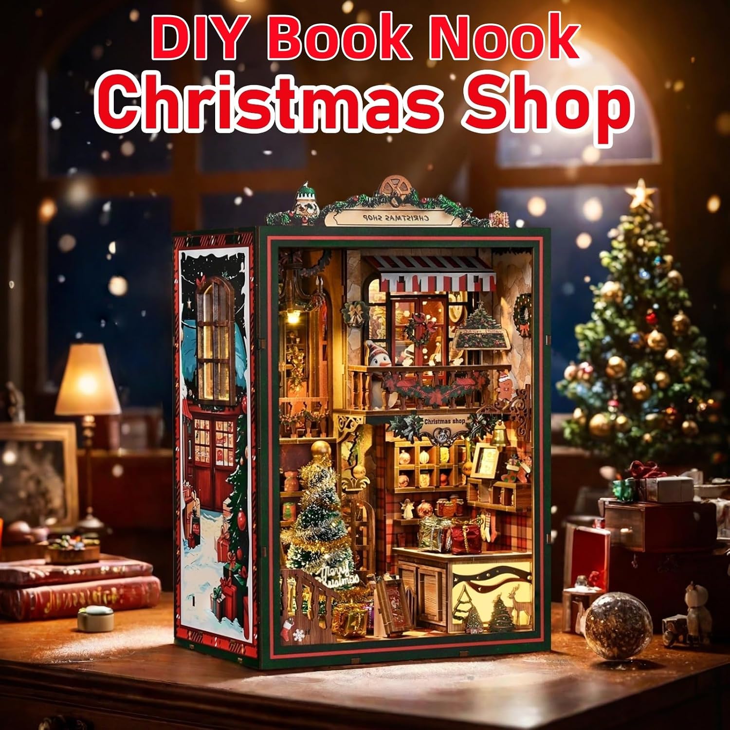 Detalle de Christmas Book Nook Kit, Wooden