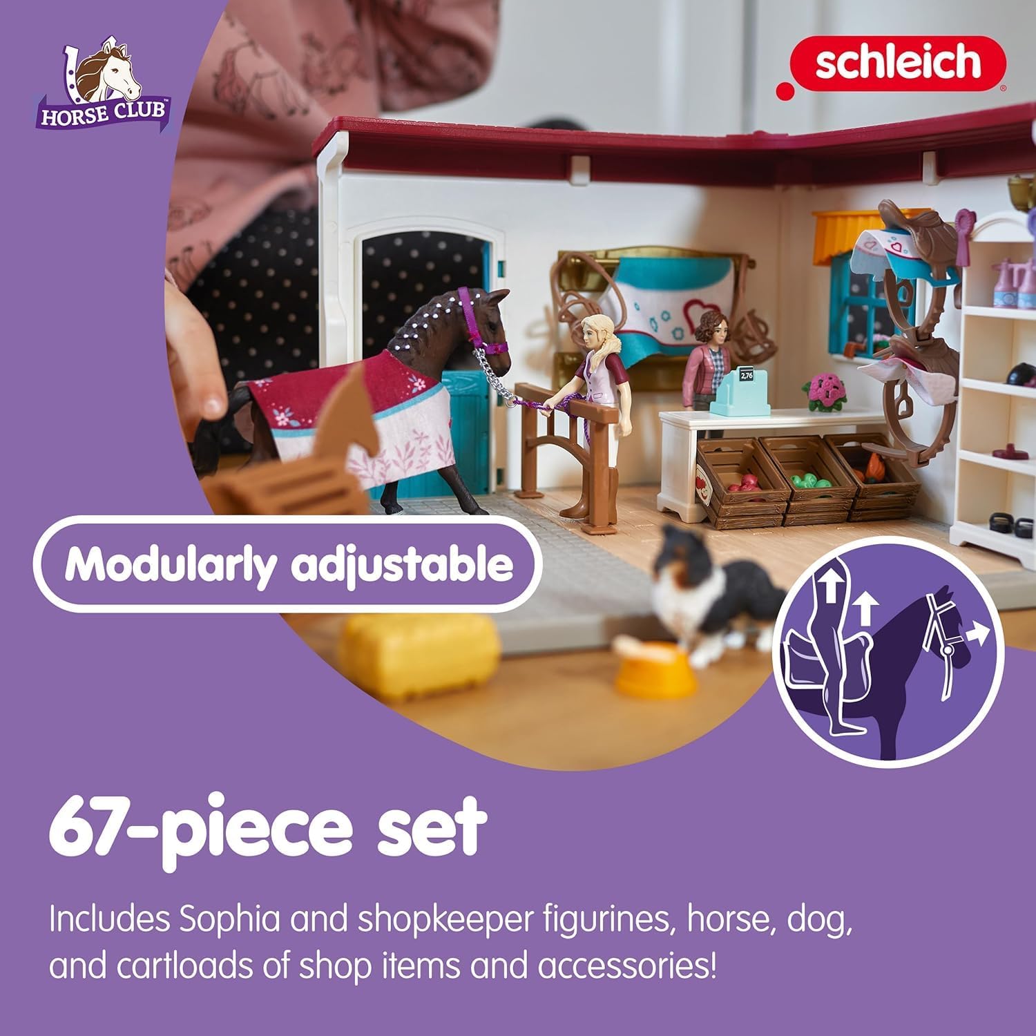 Thumbnail 2 de Schleich Horse Club 42568 Sofia’s Tack Shop 67-Piece Playset with Poseable Figures
