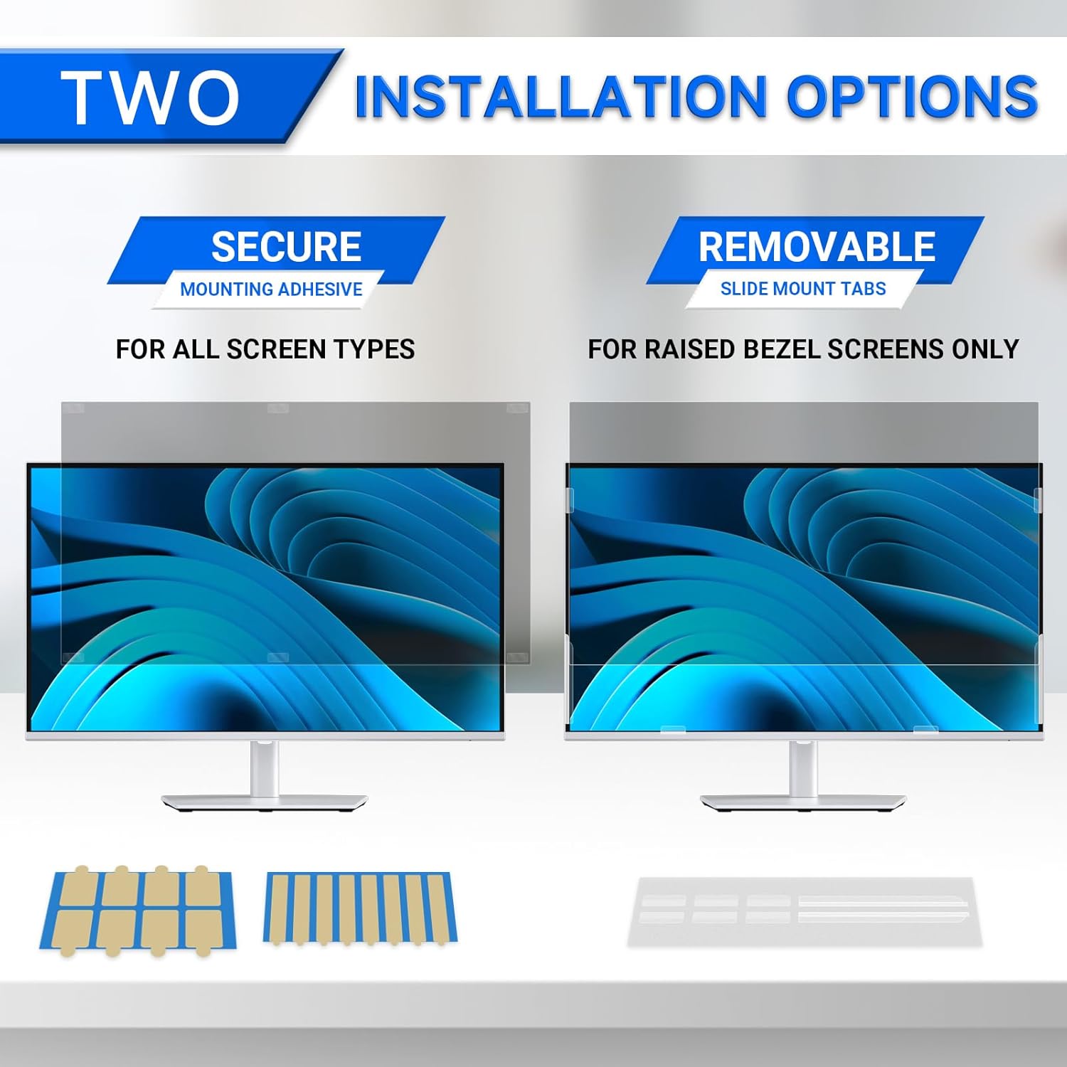 Thumbnail 4 de ZOEGAA 2-Pack Privacy Screen for 24-Inch Monitors (16:9) – Anti-Spy, Blue Light, Glare Reduction