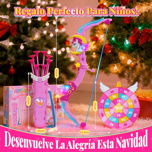 Thumbnail 6 de Juguete arco de unicornio con luces y flechas ventosa de Kidluna para niñas 3-12 años