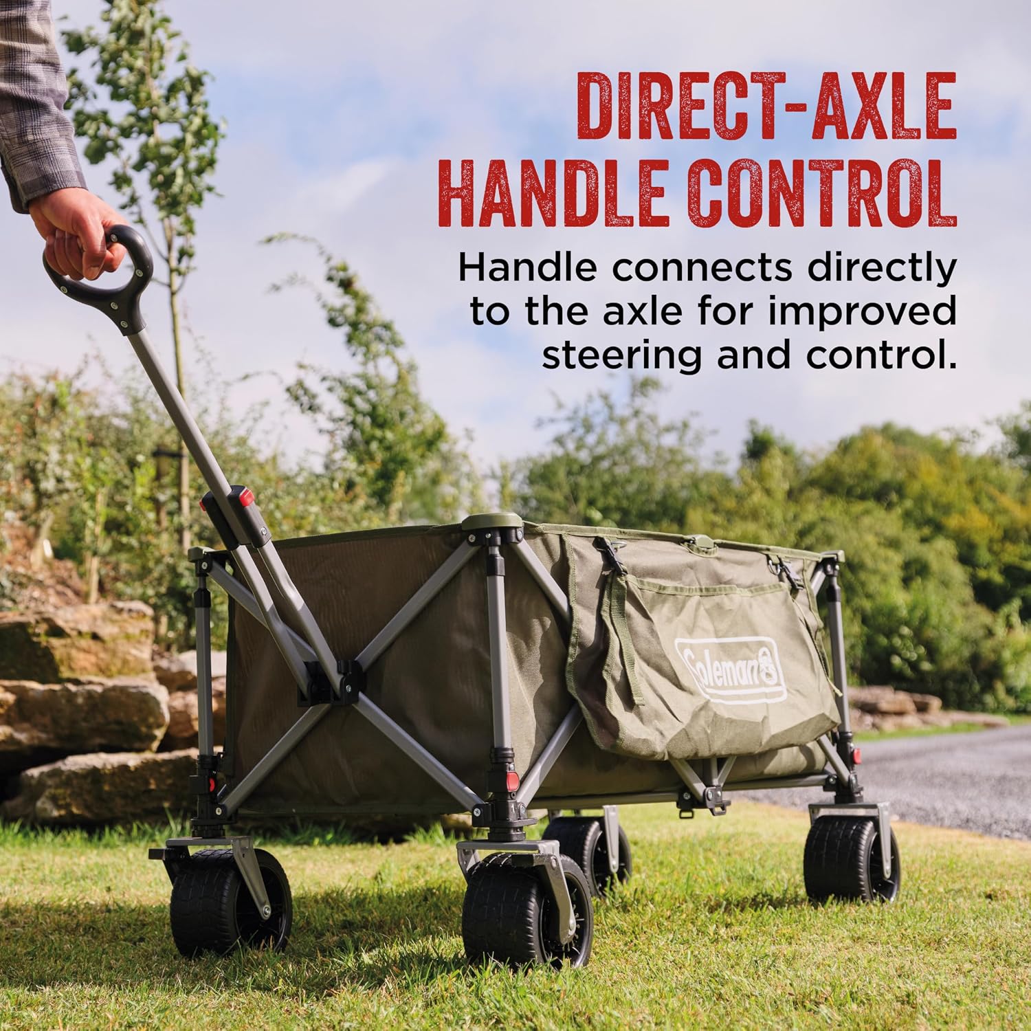 Detalle 2 de Coleman Collapsible Camping Wagon review: a practical foldable four-wheeled cart for gear transport