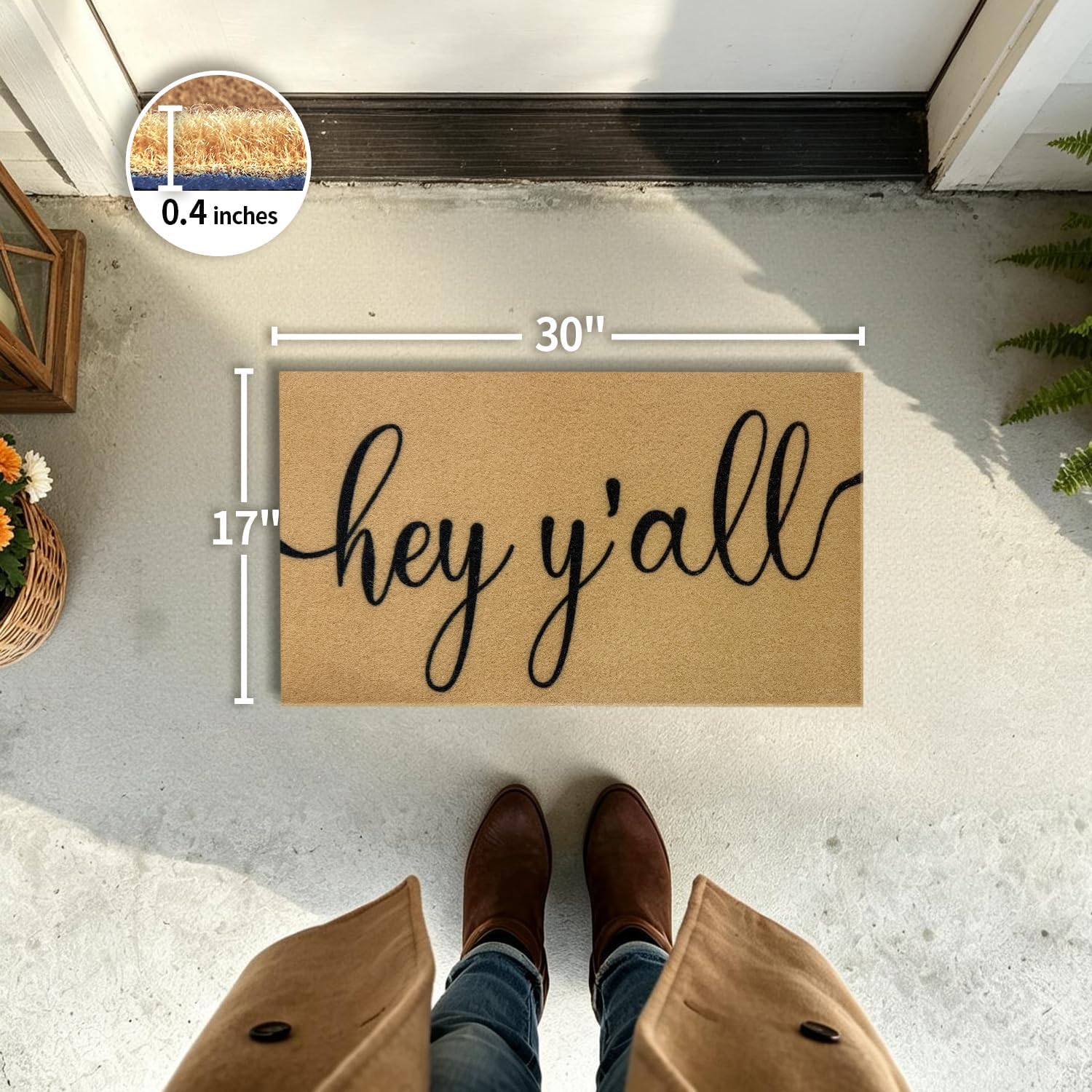 Thumbnail 1 de PKFEDR PK-DM-FBA Front Door Mat, 17 x 30-Inch Non-Slip Polyester