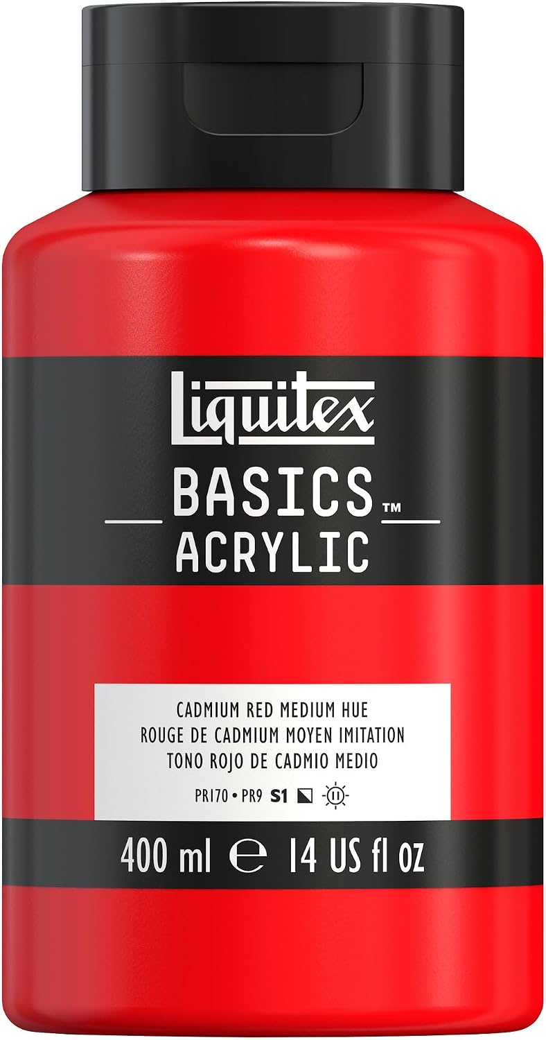 Detalle de LIQUITEX Basics Acrylic Paint, Cadmium Red Medium Hue, 400 ml