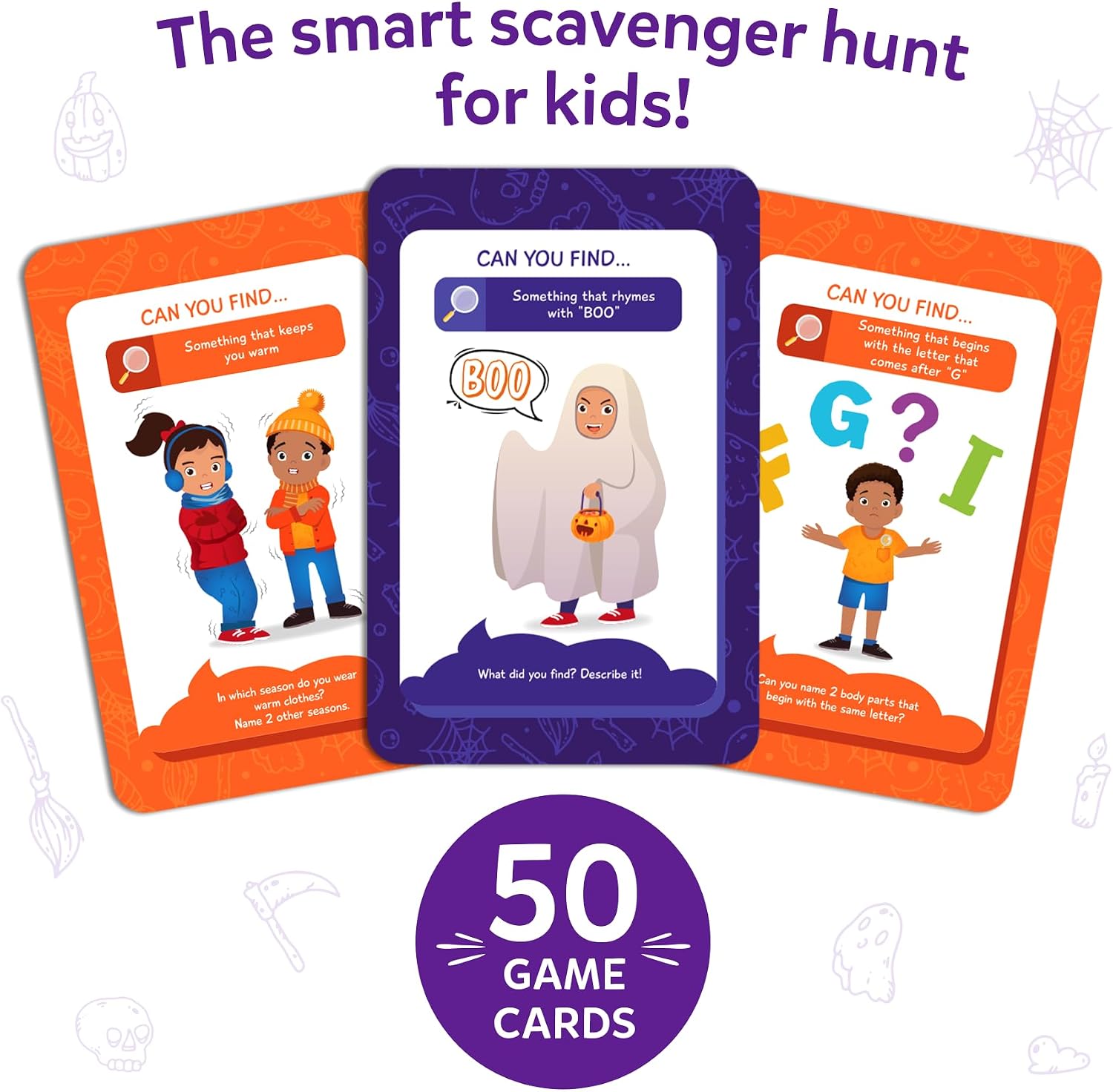 Detalle de Skillmatics Found It Halloween Scavenger Hunt Game, 50 Cards, Ages 4–7