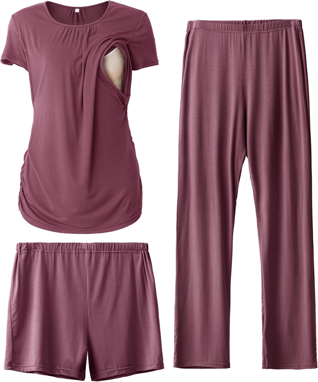 Detalle de SUNNYBUY Stillpyjama-Set Umstandsmode 3-teilig