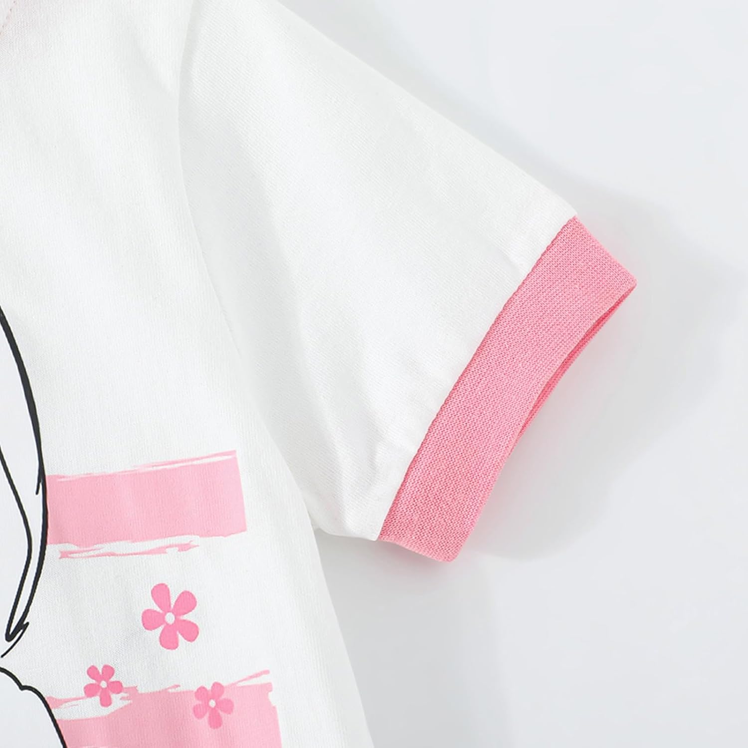Detalle de Girls Bunny Shirts: 100% Cotton Short Sleeve Easter Tee for 2–7 Years