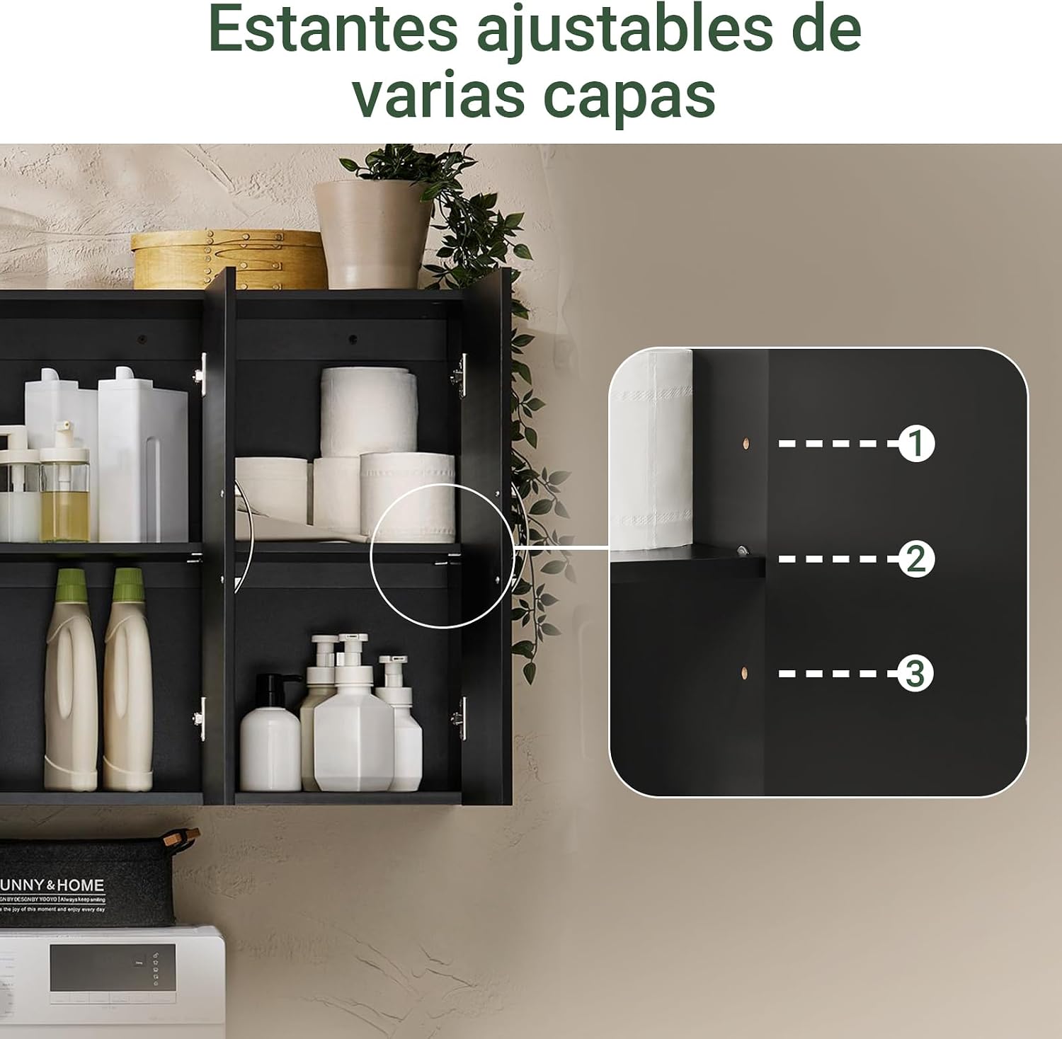Thumbnail 4 de SoBuy FRG231-L-SCH Armario pared 90x30x60 cm