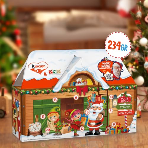Detalle de Kinder Dolce Casa Calendario dell’Avvento 2026, 234 g con 24 dolci e videomessaggi