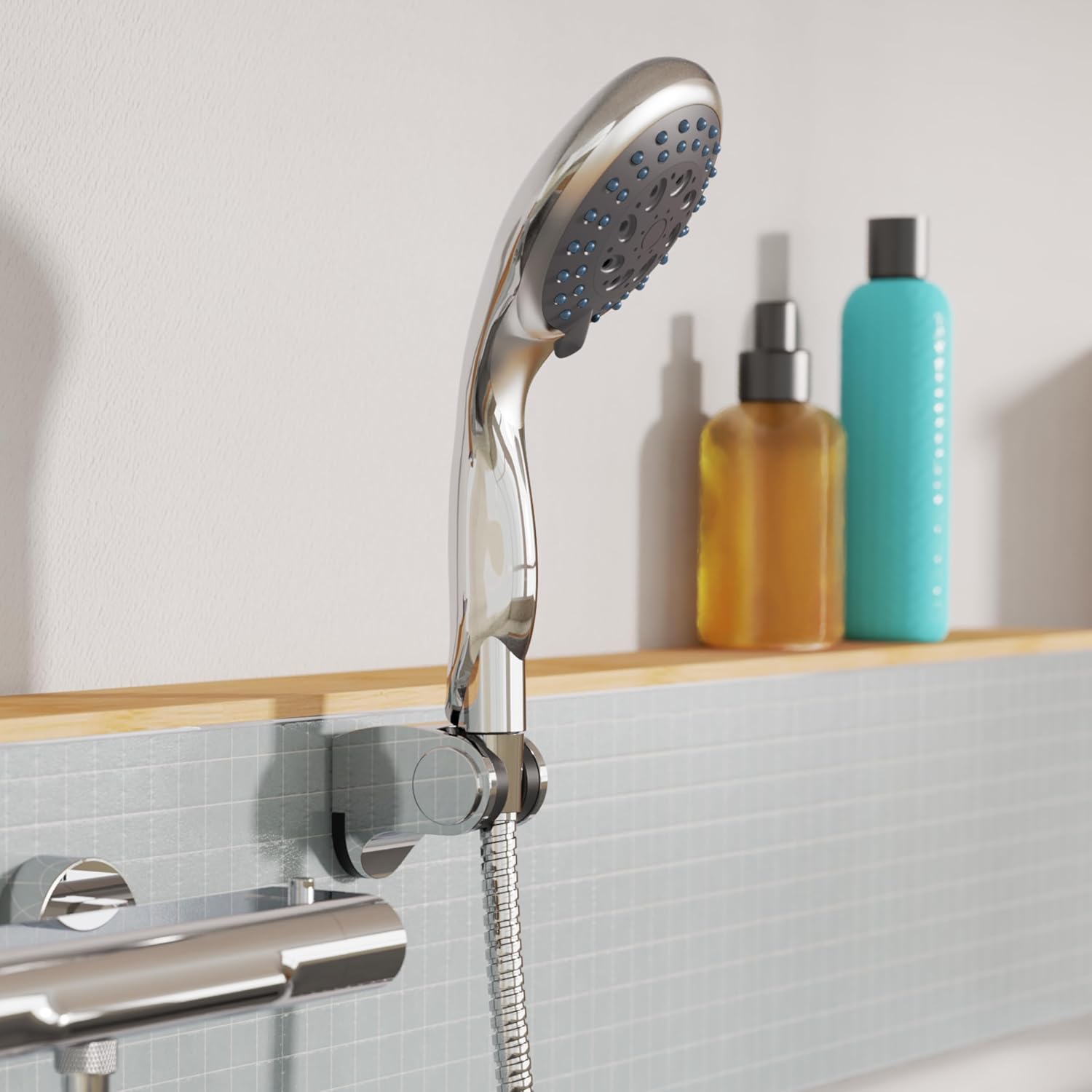 Thumbnail 6 de EISL WELLY DX6051 Pommeau de douche réglable en 5 positions avec joint d'économie d'eau – chromé