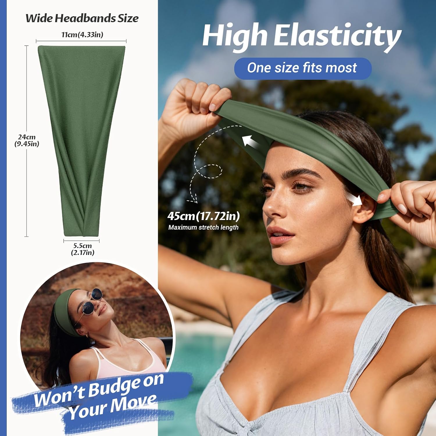 Thumbnail 5 de Loiluliy Stirnband Damen Sport – 6er Pack breit, elastisch und schweißableitend