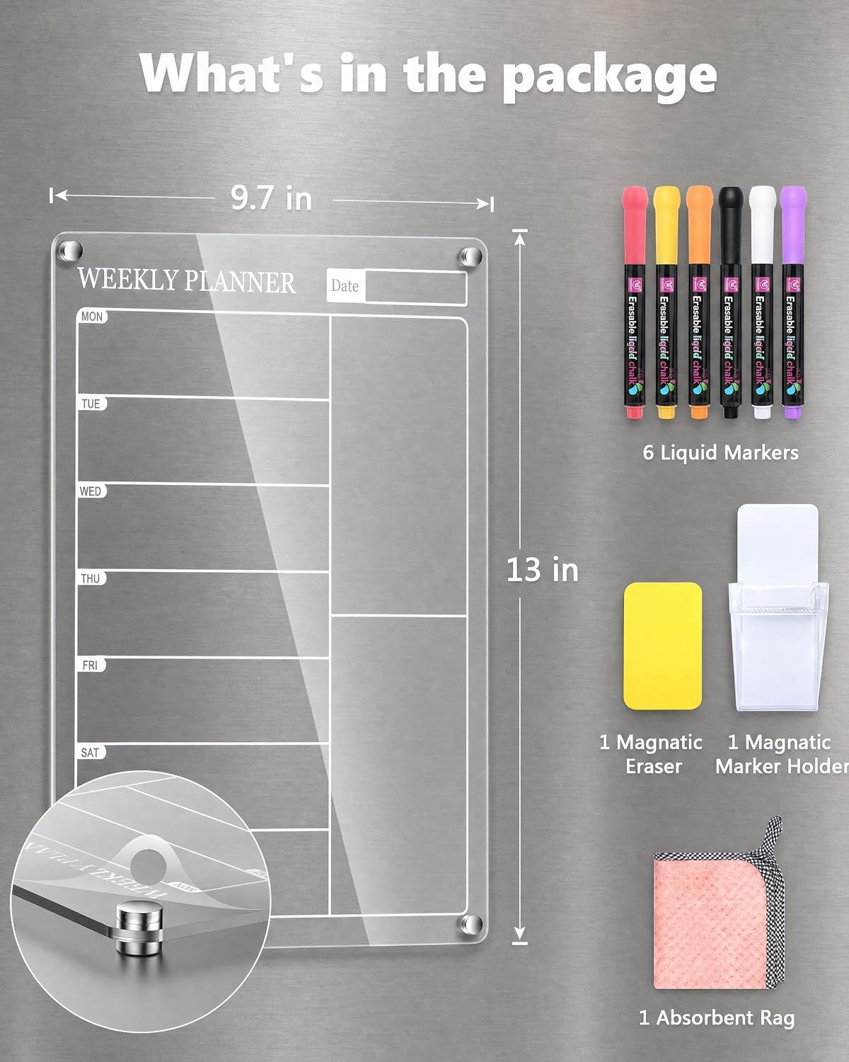 Thumbnail 6 de Magnetic Fridge Planner 13x9.7 weekly