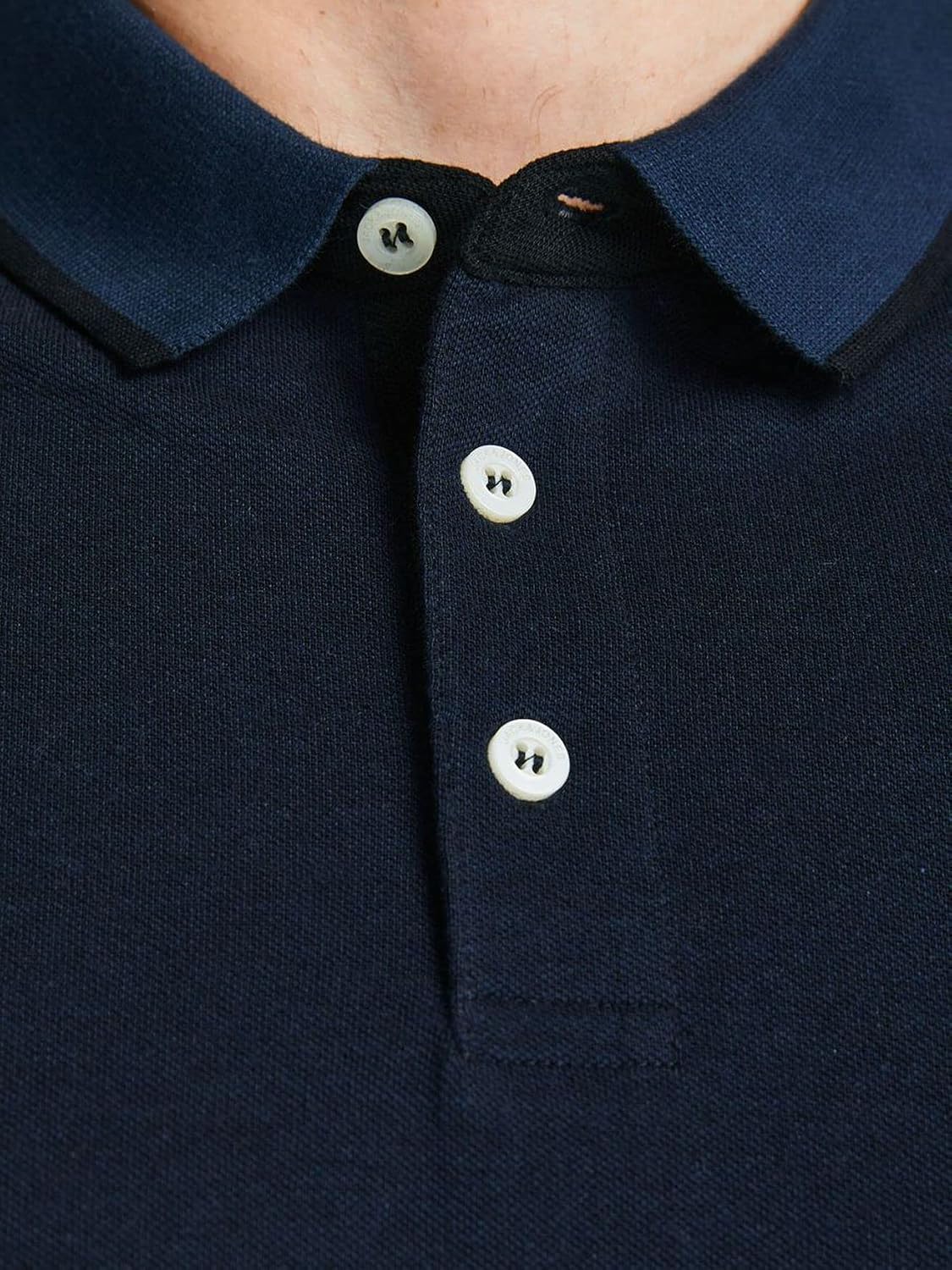 Detalle de Jack & Jones JJepaulos Polo SS Noos Pls para hombre — Dark Navy
