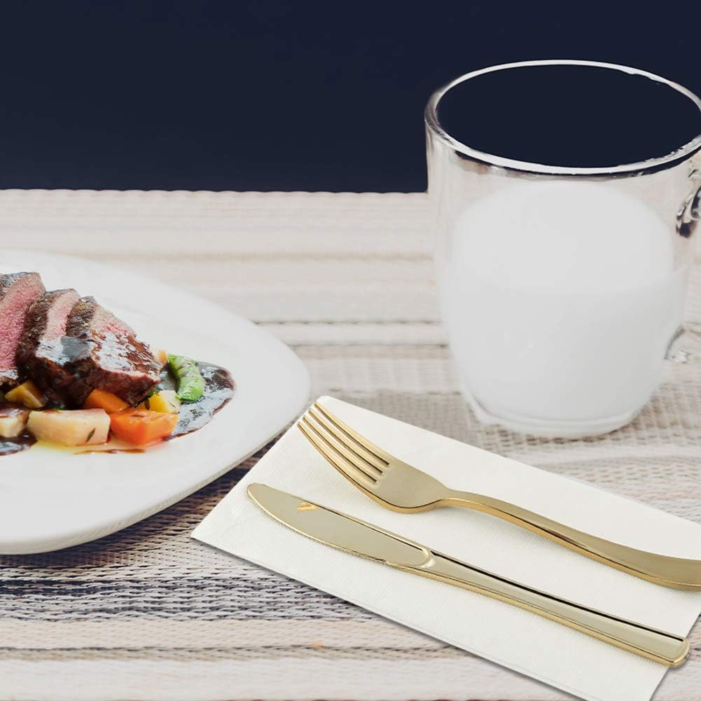 Thumbnail 4 de VPlus 400 Pack Guest Towels Disposable Dinner Napkins (White) — Premium 3-Layer Party Napkins