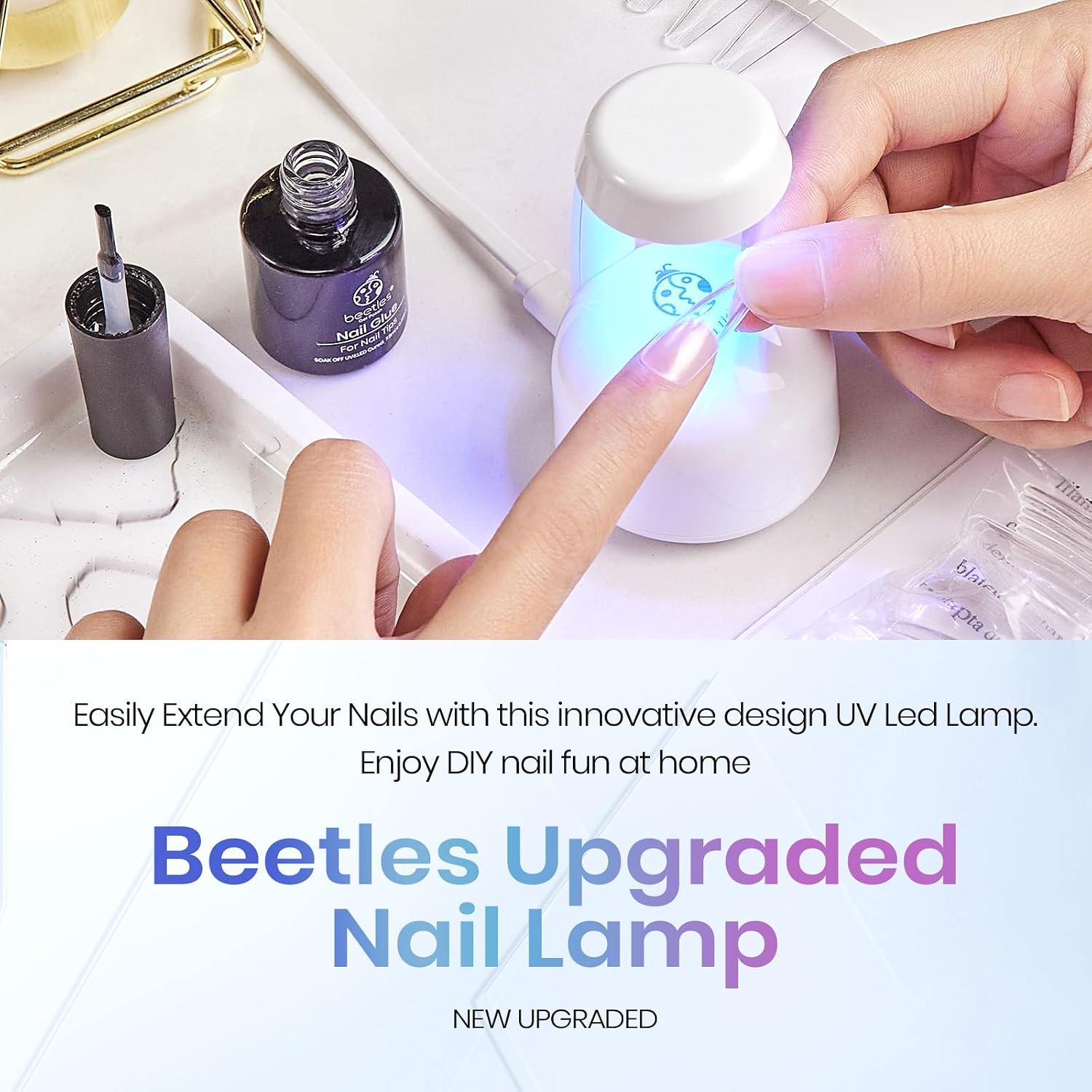 Thumbnail 1 de Beetles Mini UV Light for Gel Nails: Portable, Fast Flash Curing with Smart Sensor