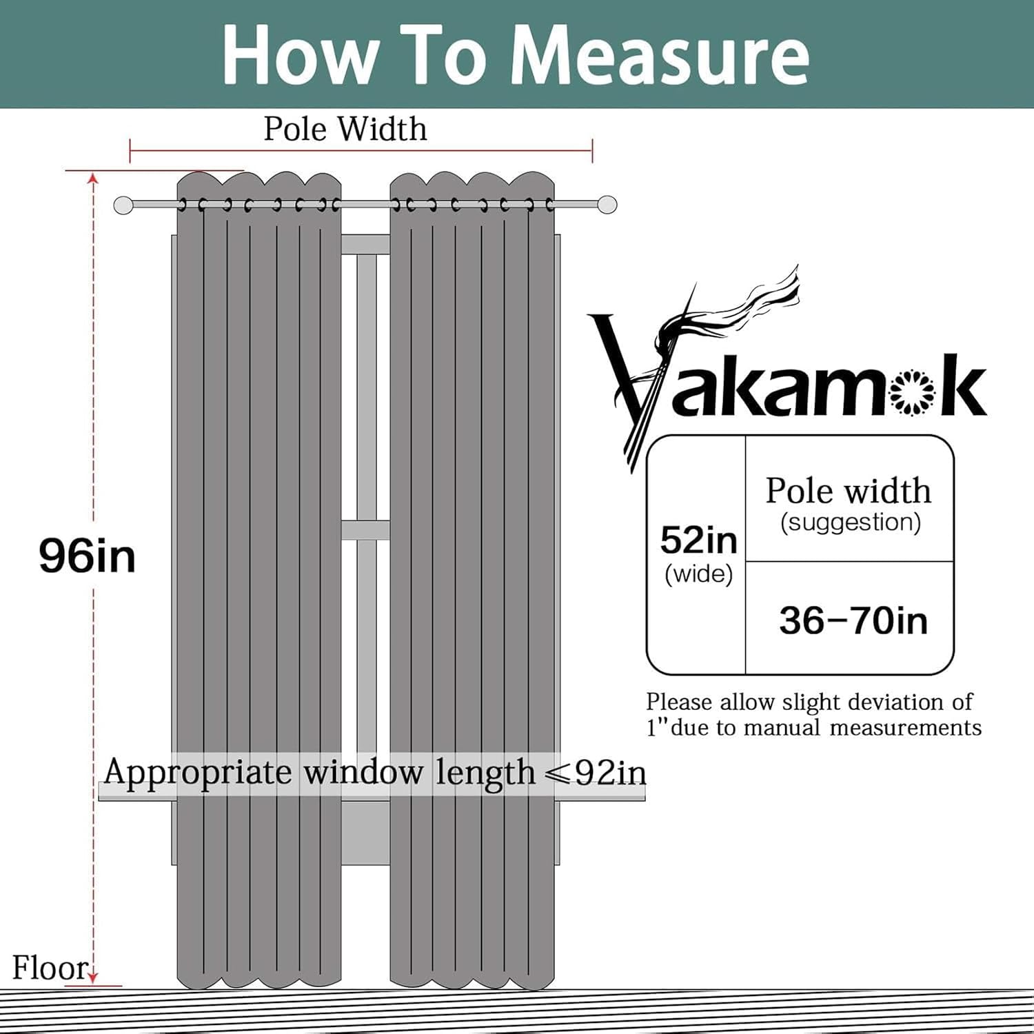 Detalle 2 de Yakamok Khaki Blackout Curtains, 96-Inch, 2-Layer Panels with Grommet Top