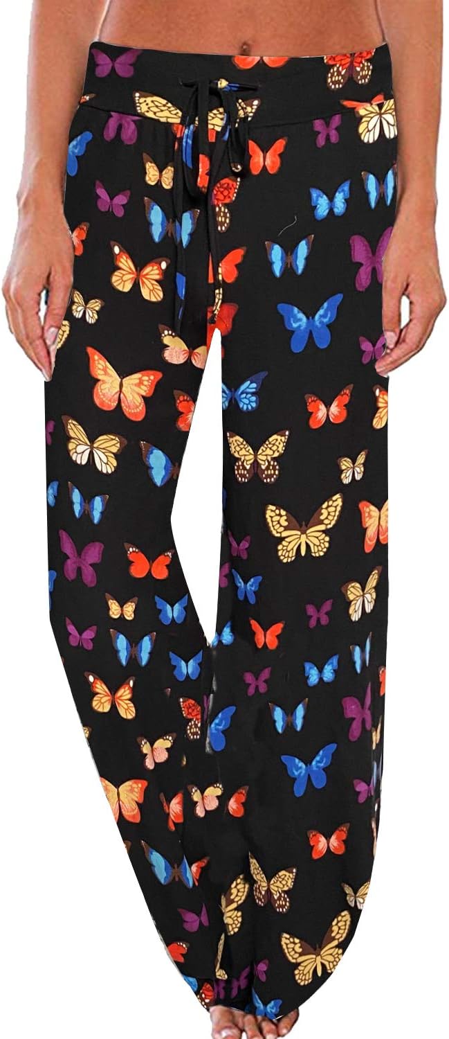 Detalle de cko Women's Comfy Casual Stretch Pajama Pants with Drawstring Palazzo Lounge Pants Wide Leg