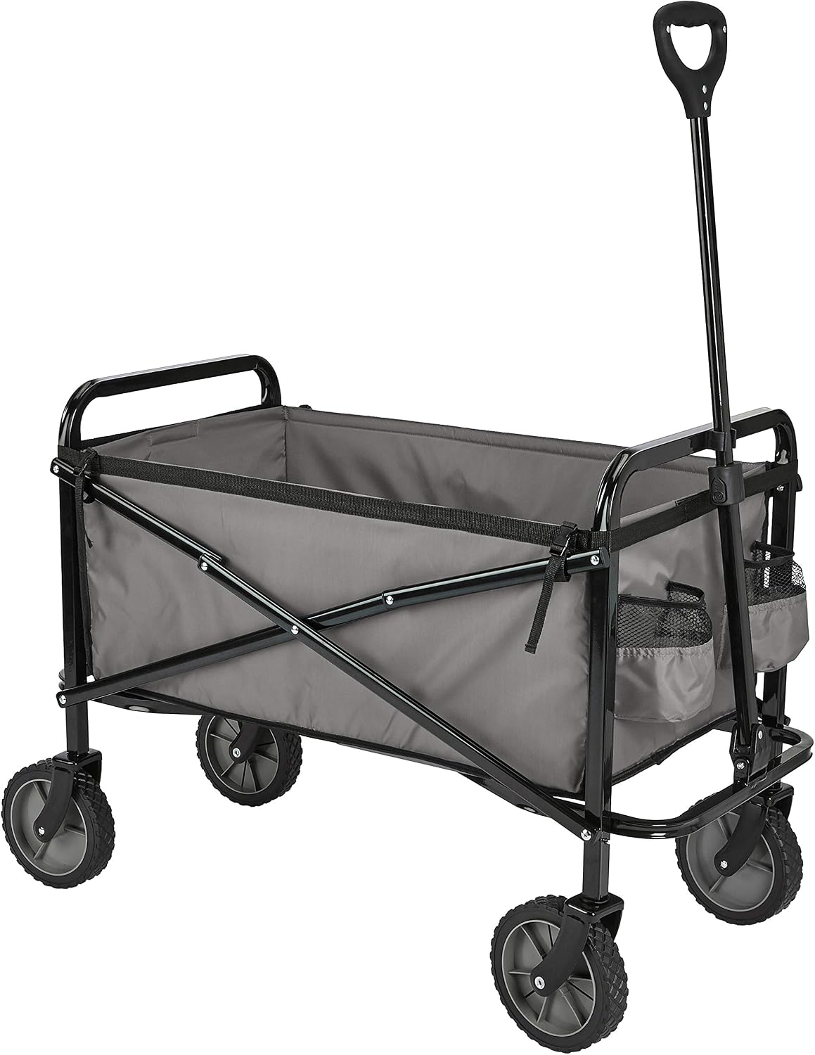 Detalle de Amazon Basics Chariot d’extérieur pliable pour jardinage — 70,1 x 103,89 x 50,8 cm, Gris