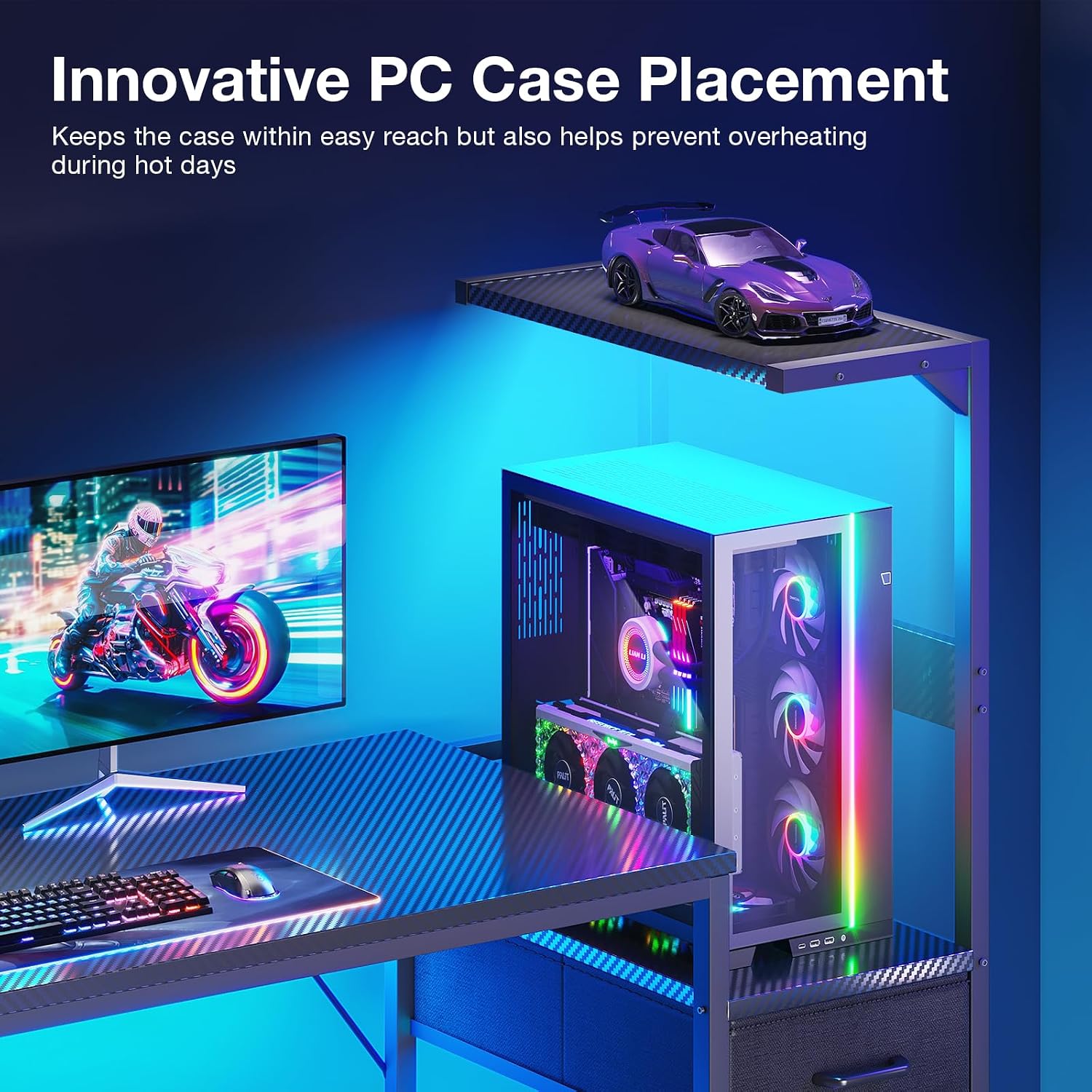 Thumbnail 4 de Coleshome gaming desk, 120×48 cm
