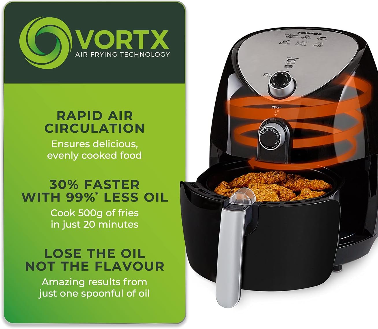 Detalle de TOWER T17021 Air Fryer 4.3L 1500W