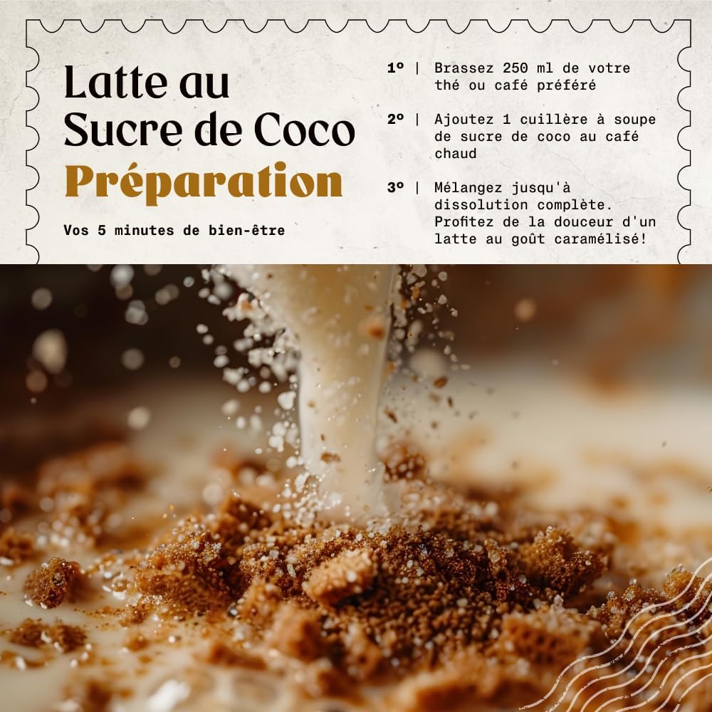 Detalle de NaturaleBio Sucre Coco 450 g – Édulcorant naturel et durable à base de sève de coco