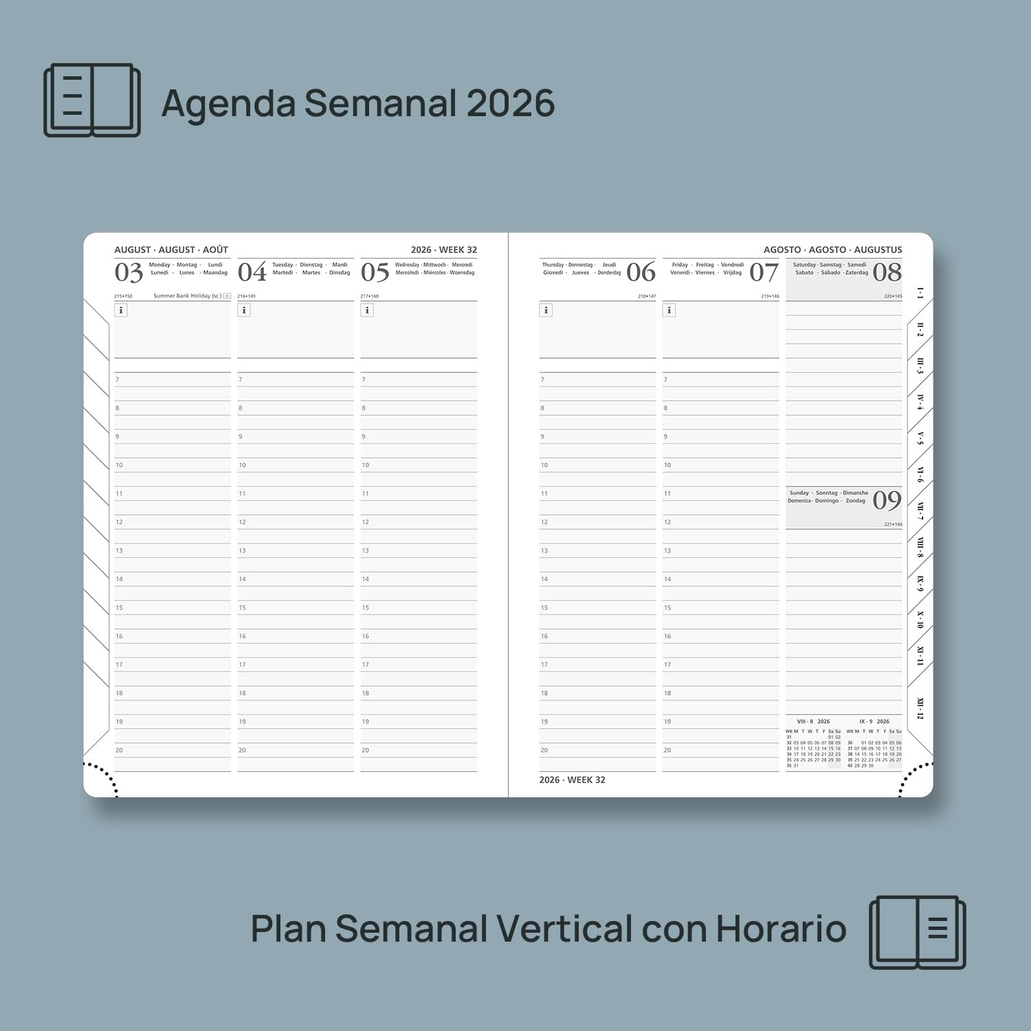 Thumbnail 2 de POPRUN Agenda 2026 Semana Vista Grande 26,5 x 21,5 cm