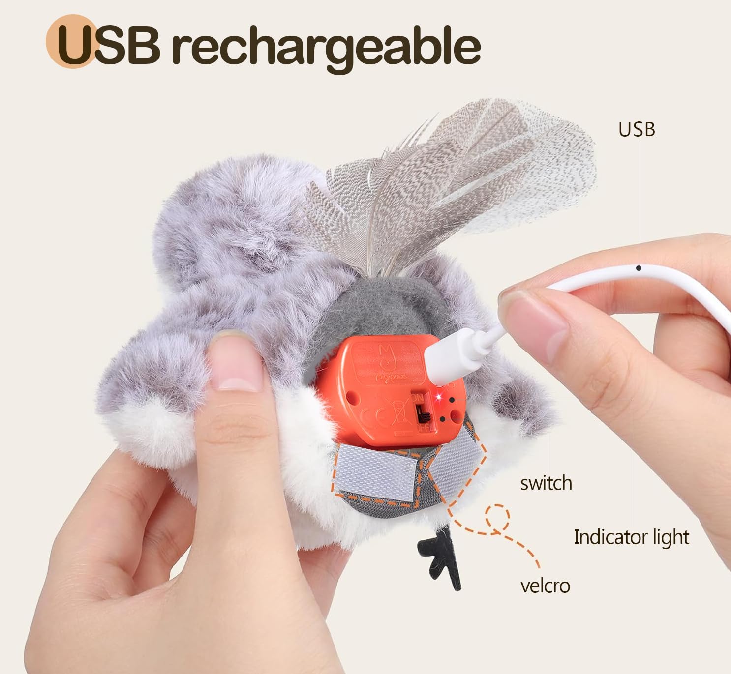 Thumbnail 4 de Migipaws Rechargeable Flapping Bird toy for cats 🐱