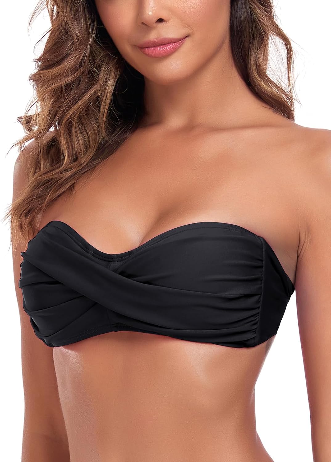 Detalle de Ocean Blues women’s strapless bandeau bikini top with tie back