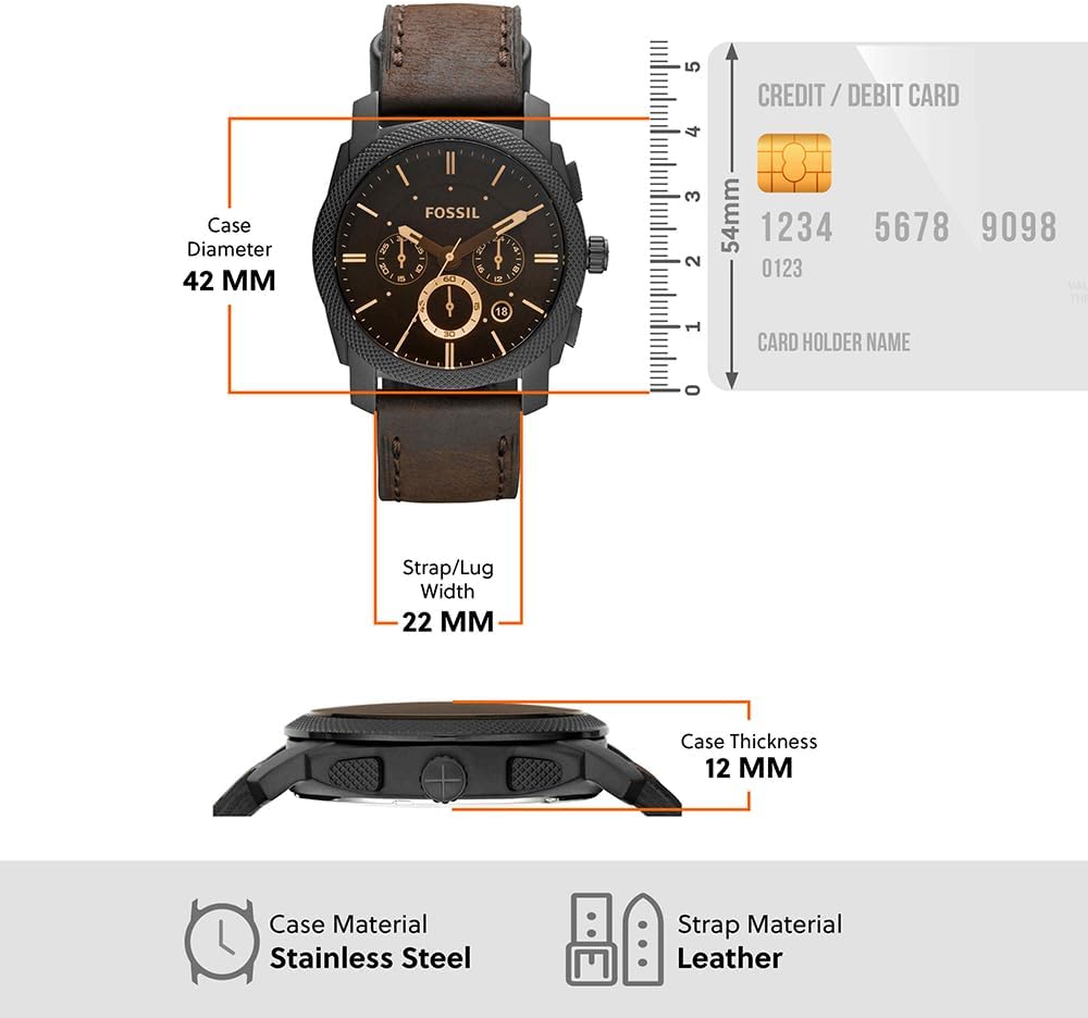 Thumbnail 4 de Fossil Machine 45 mm cronografo in acciaio