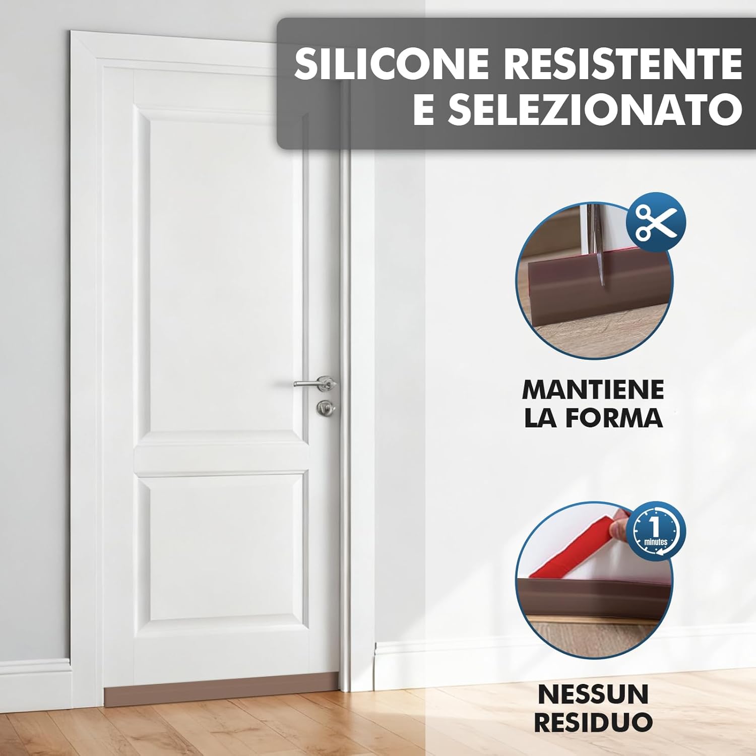 Detalle 2 de shinfly Paraspifferi e sottoporta in TPE marrone (100 x 5 cm) per ridurre rumore, polvere e insetti