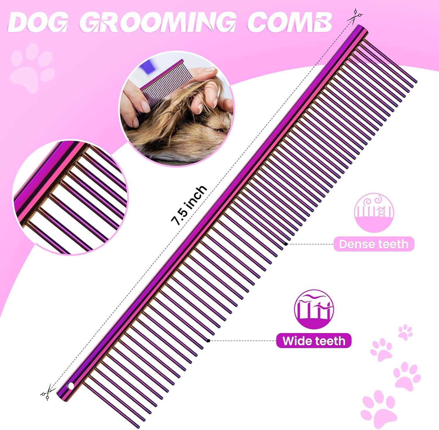 Thumbnail 4 de JASON Lot de ciseaux professionnels 6 en 1 pour chien – 7,5" en acier japonais 440C, lame stable et ergonomie