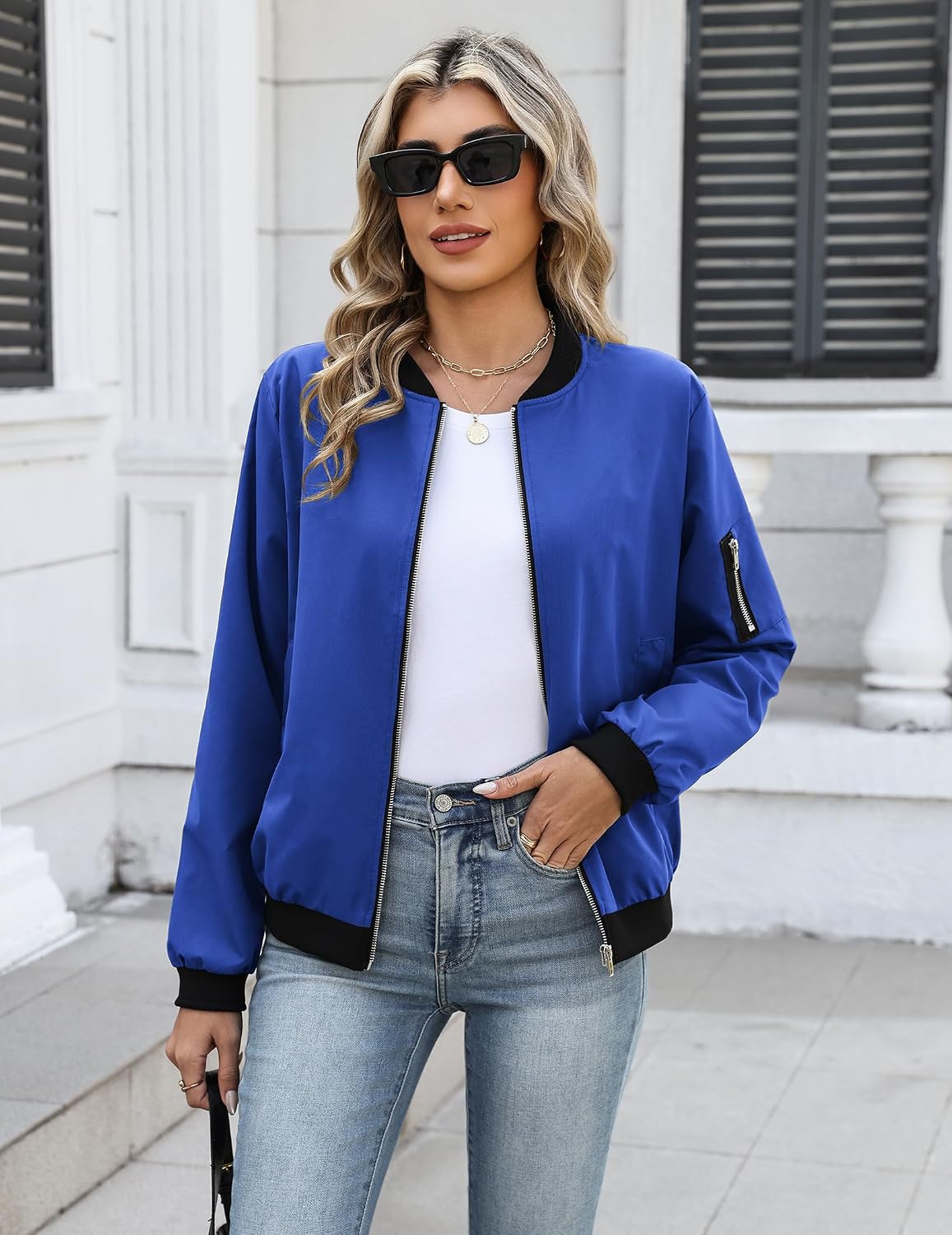 Detalle 1 de HOTOUCH Women's Bomber Jacket, Polyester