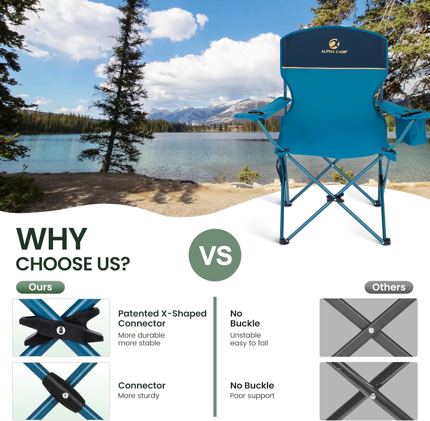 Thumbnail 2 de ALPHA CAMP Alpha Camp folding chair set of 2
