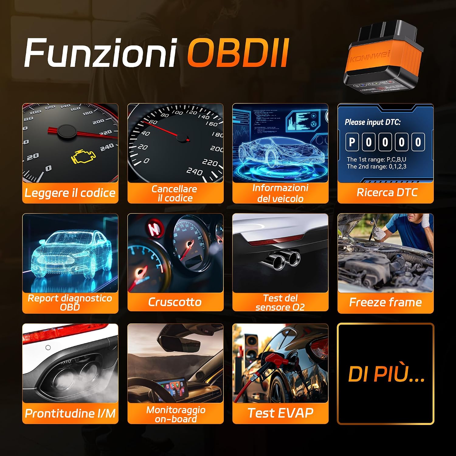 Thumbnail 1 de KONNWEI KW905 OBD2 Bluetooth diagnostico