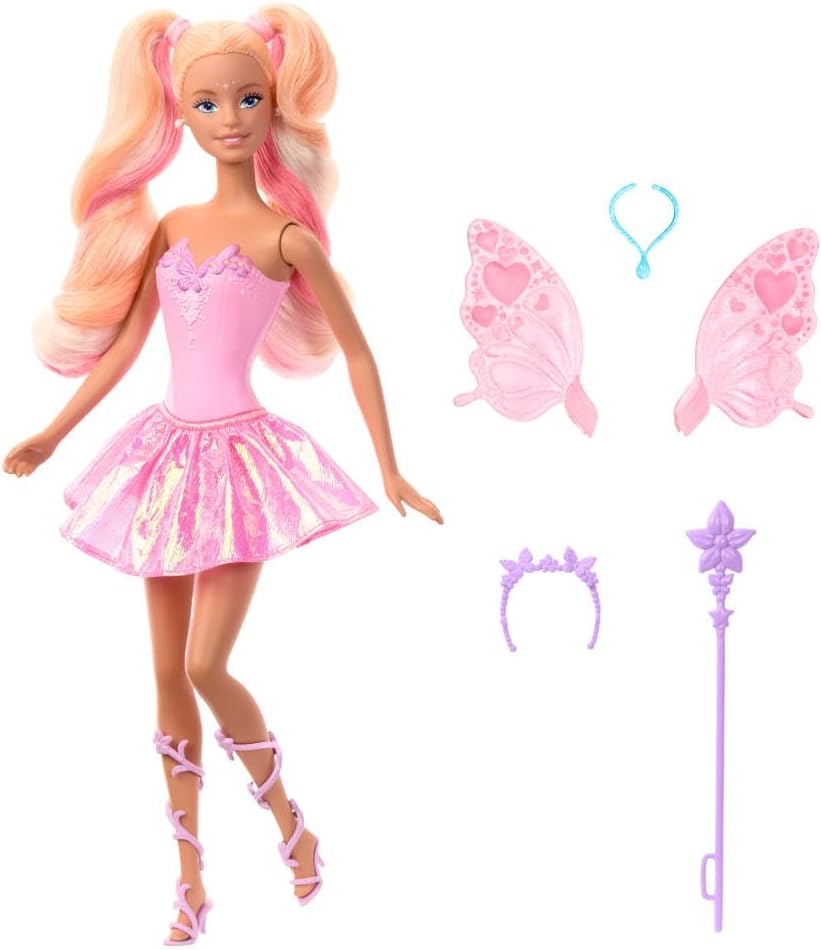 Thumbnail 4 de Barbie Fantasy Feenpuppe mit Farbwechsel Flügeln – Farbzauber-Set inkl. Outfit und Zauberstab (JCP76)
