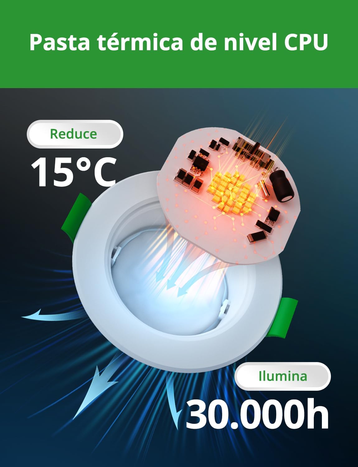 Thumbnail 4 de HOMEOW Downlight 5W Techo Empotrable Pack 10