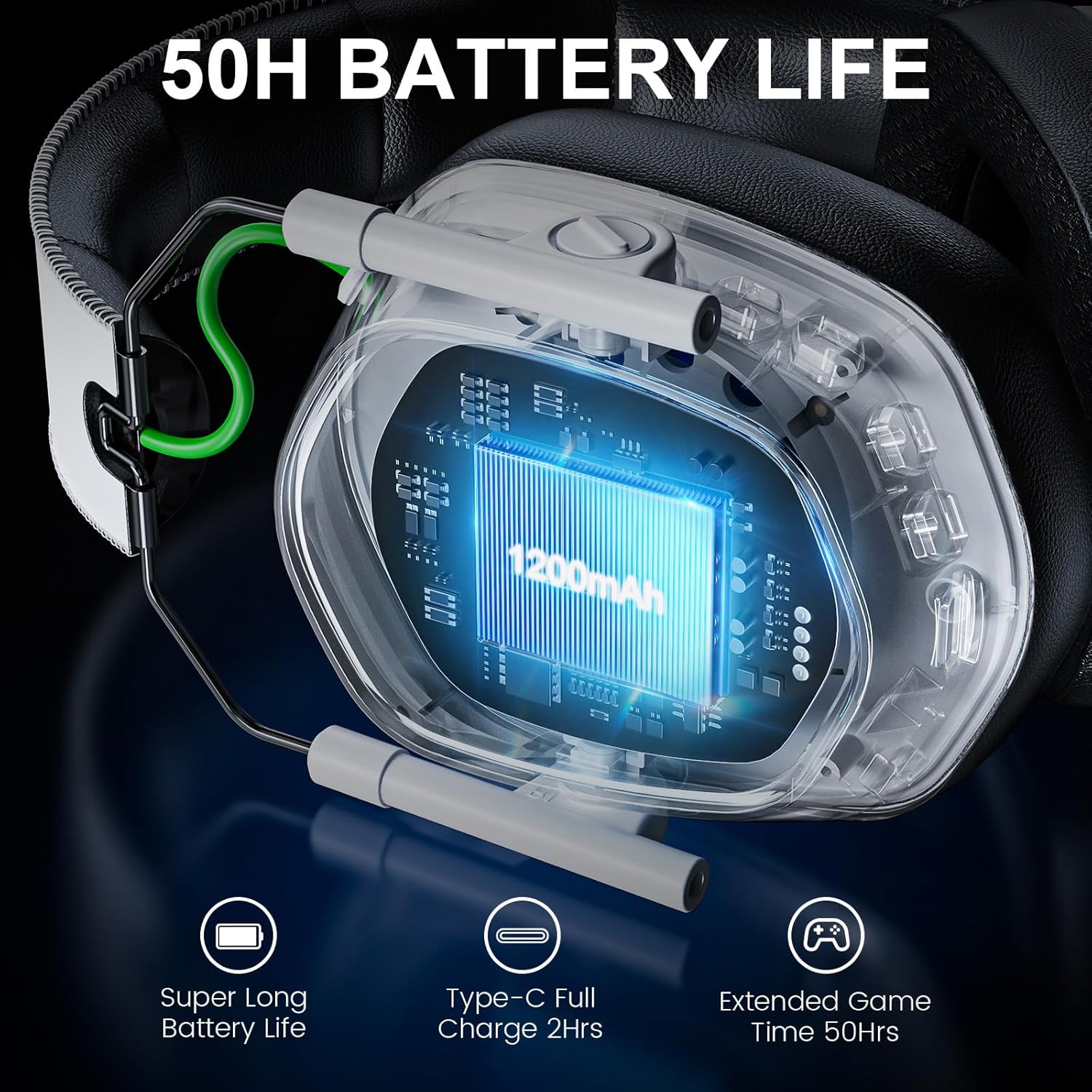 Thumbnail 4 de Skapendy Wireless Gaming Headset 50Hrs