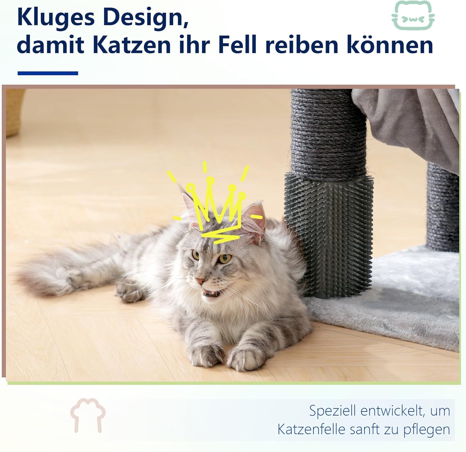 Thumbnail 6 de Hey-brother XXL Kratzbaum für Maine Coon (168 cm) mit Hängematte, Sisalpfosten Ø 11 cm, Hellgrau EMPJ01W