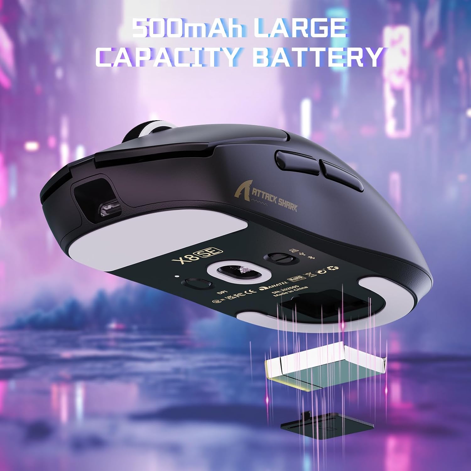 Thumbnail 6 de MAMBASNAKE X ATTACK SHARK X8SE 55g: mouse da gioco wireless ultra-leggero con DPI 25000 e tripla connettività