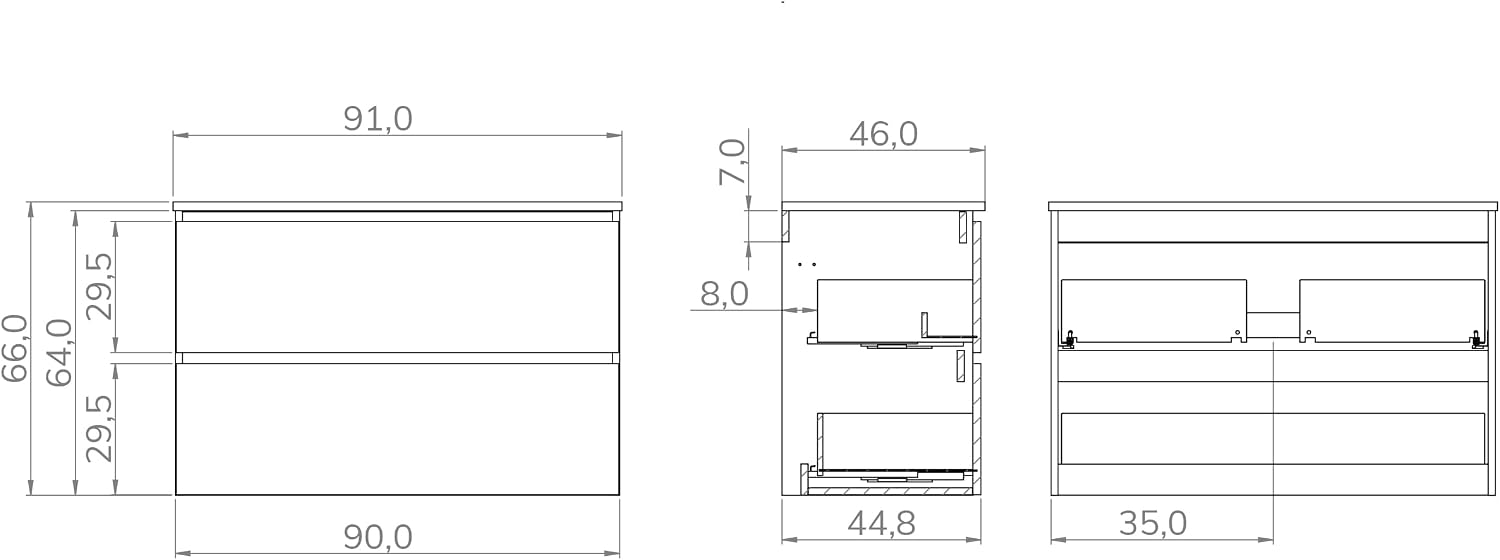 Thumbnail 4 de Baikal Klay 90 cm Mueble de baño suspendido