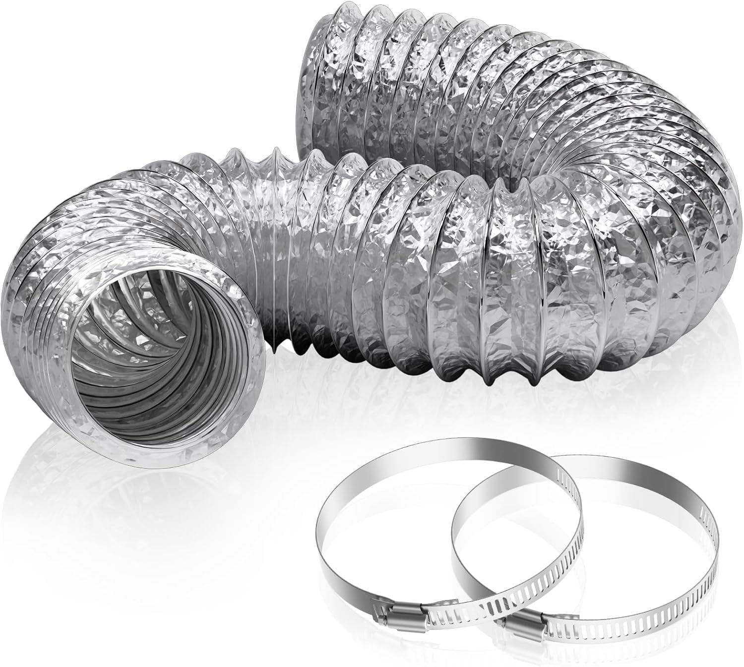 Detalle de HG Power Tuyau de Ventilation Flexible 150 mm x 2 m – Conduit d'Air en Feuille d'Aluminium Épaissie pour Sèche-Linge, Extracteur d'Air, Chauffage et Climatisation