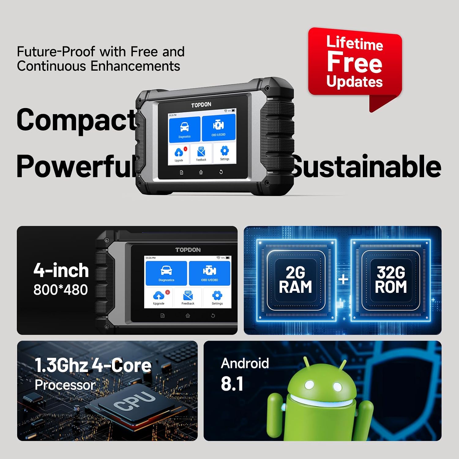 Thumbnail 6 de TOPDON ArtiDiag EU-BBA OBD2 Scanner 4-inch