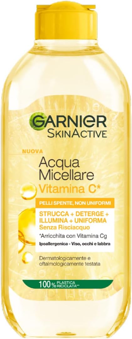 Detalle de Garnier Acqua Micellare Tutto in 1 SkinActive con Vitamina C – 3x400 ml per pelli spente e non uniformi