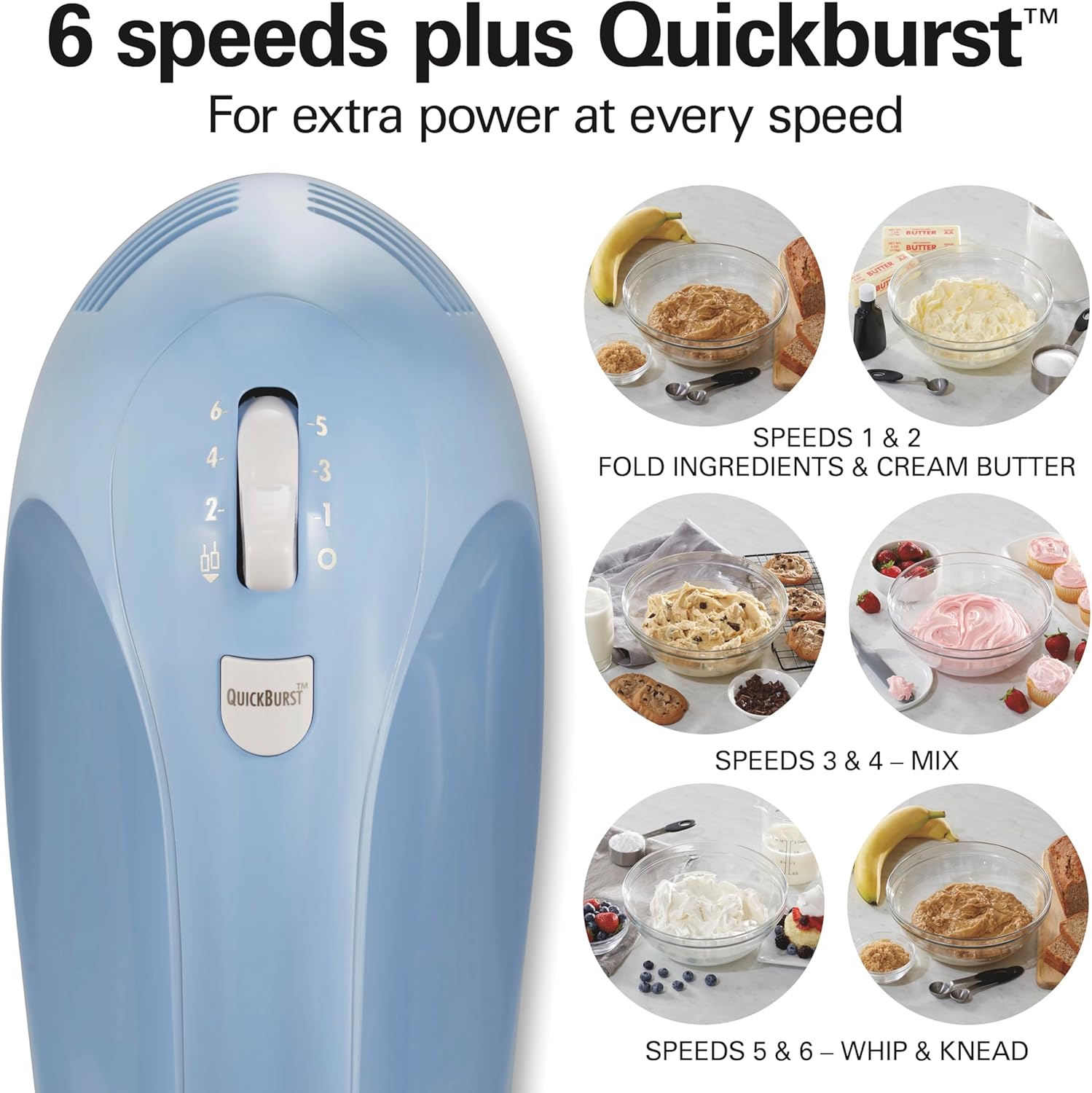 Thumbnail 5 de Hamilton Beach 6-Speed Hand Mixer with Whisk & Beaters 🧁