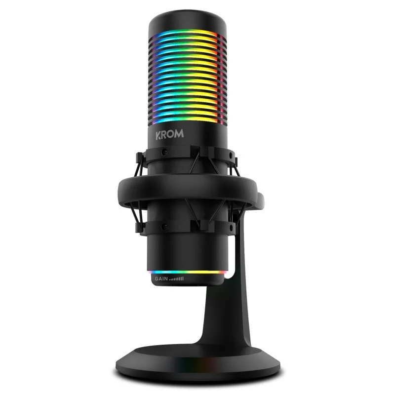 Detalle de Krom Kaze Micrófono condensador para streaming RGB