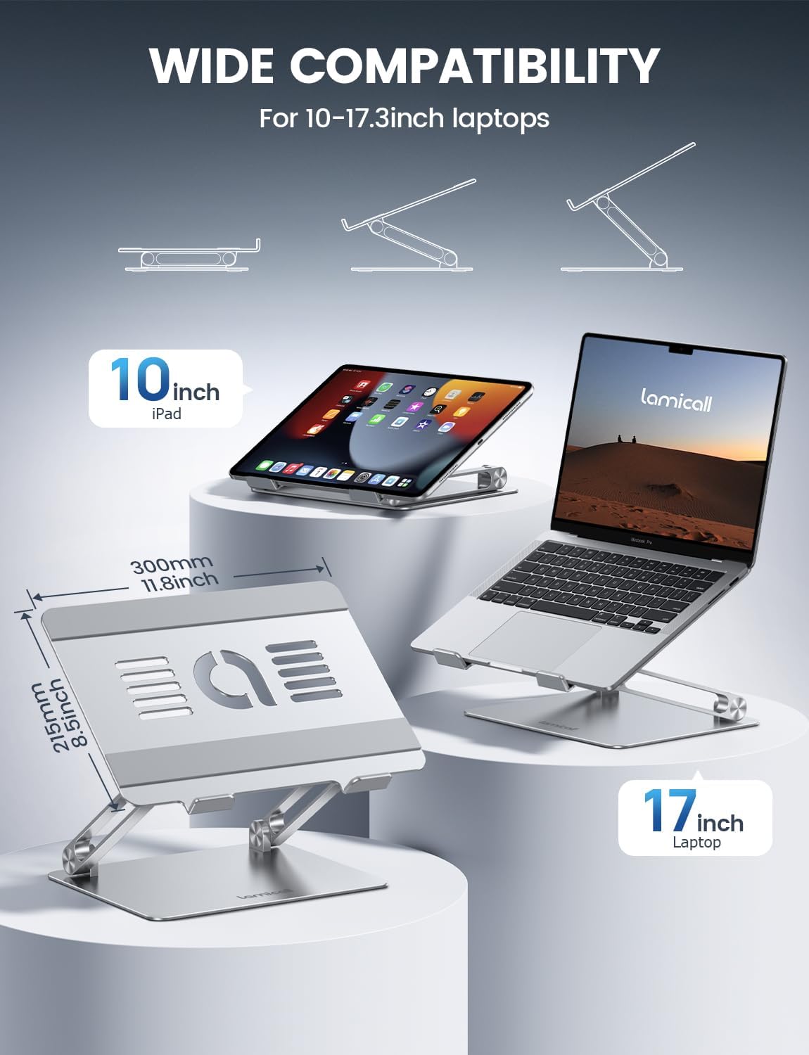 Detalle 2 de Lamicall Adjustable Laptop Stand 10-17"