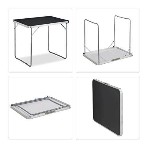 Detalle de Relaxdays Campingtisch klappbar aus Aluminium und MDF – kompakt, leicht und vielseitig